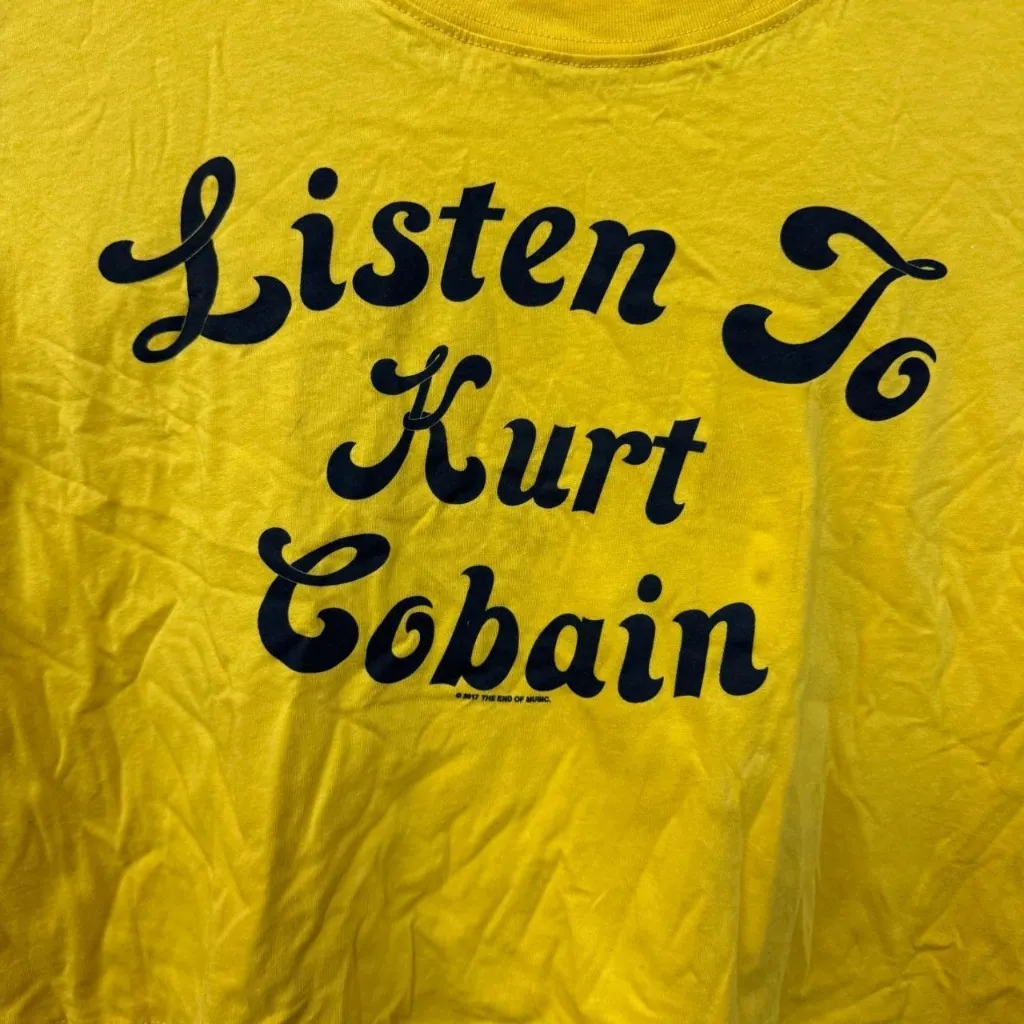 Nirvana Listen to Kurt Cobain Grunge Rockstar Crop Top 2XL - Image 2