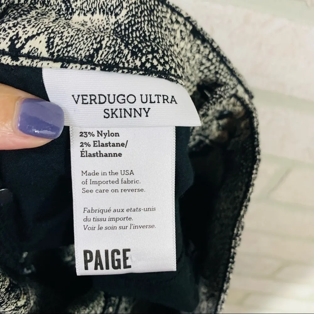Paige Verdugo Ultra Skinny Jeans in Python Print Size 26 - Image 10