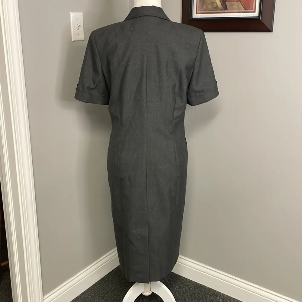 Delta Airlines Womens Uniform Dress Size 8P Petite Short Short Sleeve Gray - Image 7