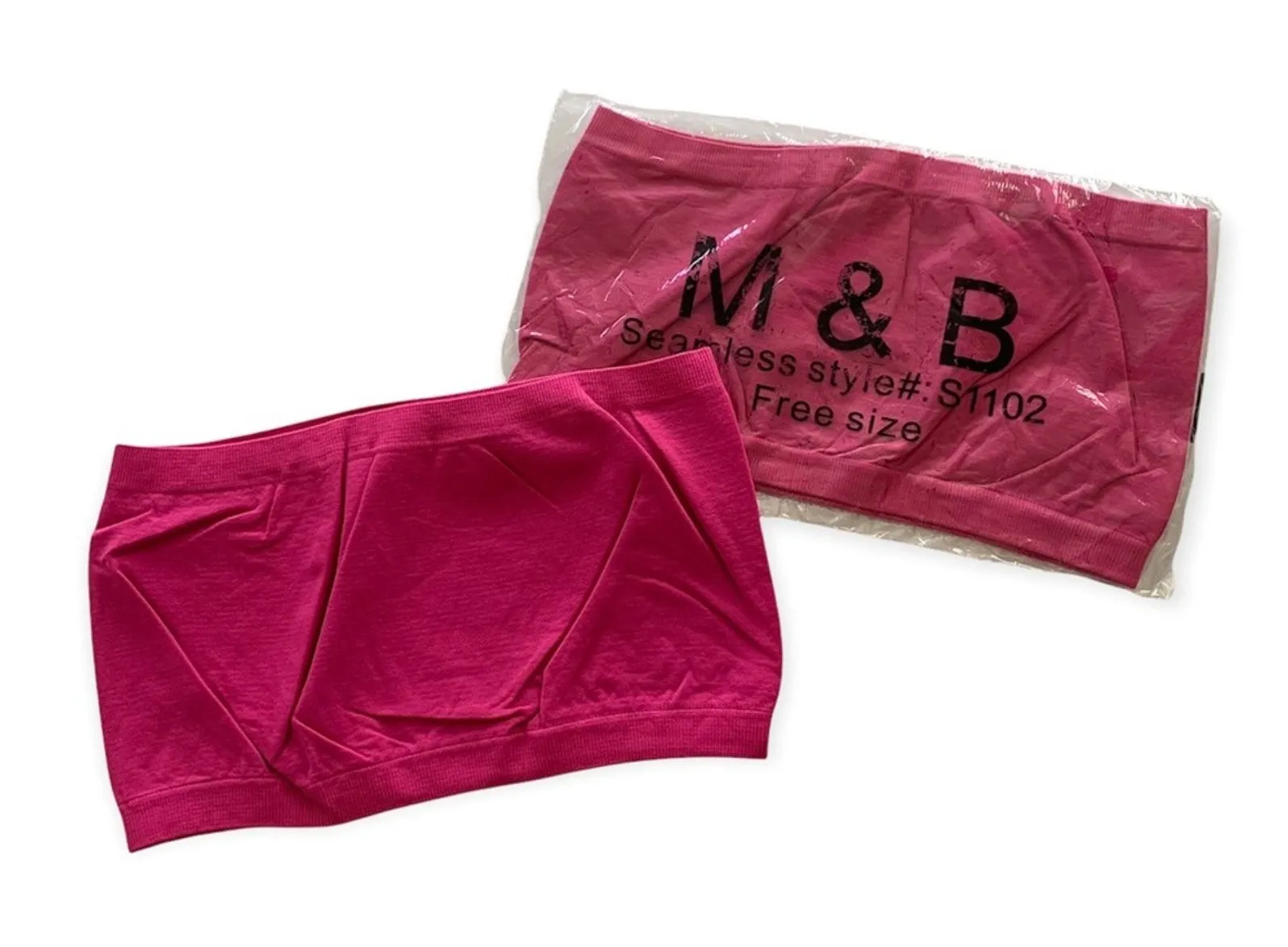 Boutique | Ziva Hot Pink Seamless Bandeau Bralette Two Piece Bundle OS - Image 1