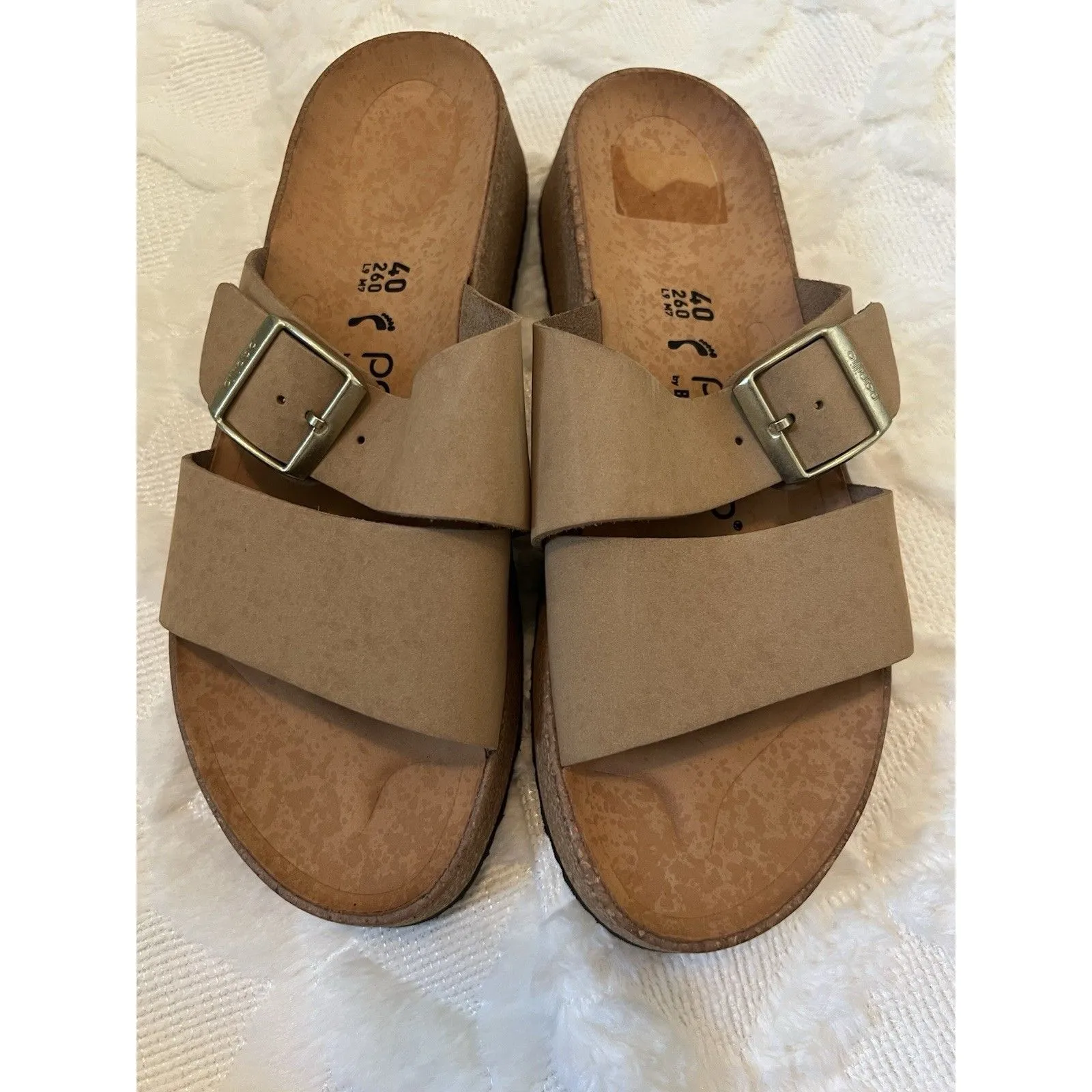 Birkenstock Almina Nubuck Leather Wide Straps Platform Size 40 Women’s 9-9.5 - Image 9