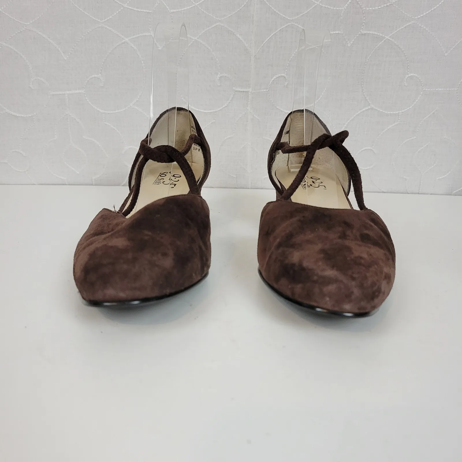 925 So Soft Heather Womens Sandals Size 8 Brown Suede Slip On Strappy 614 - Image 11