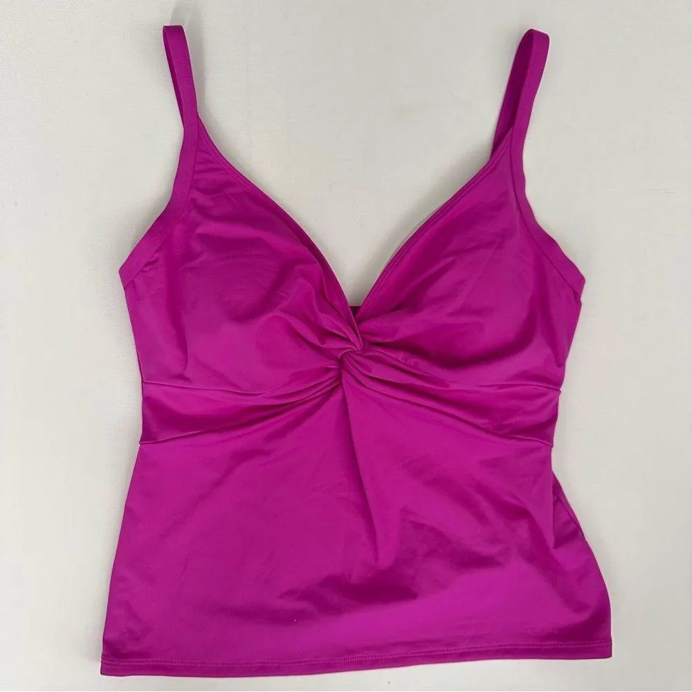 Bleu Rod Beattie Lets Get Twisted Ruched Tankini Top Size 8D - Image 2