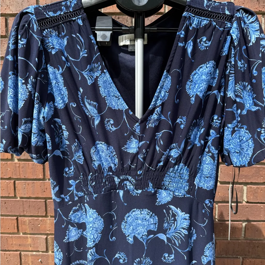 Harper Rose Navy Multi Floral Long Dress Women's Size 10 New NWT Church Blue - Image 2