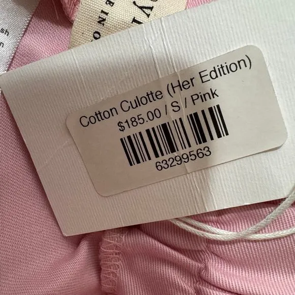 Taylor J Cotton Culotte Pants Pink Elastic‎ Waist Wide Leg S NWT - Image 5