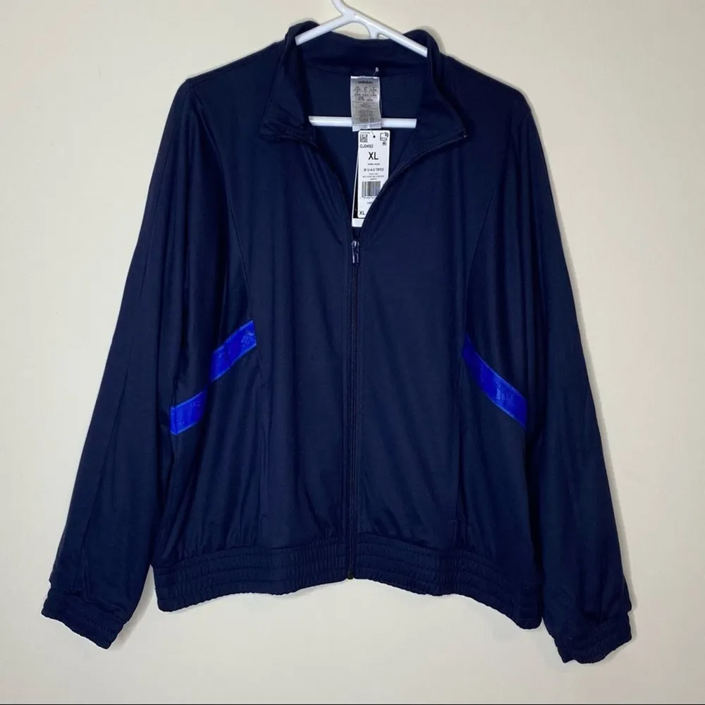 Adidas x Zoe Saldana Collection Track Jacket Coat Oversized Navy Blue Size XL - Image 3