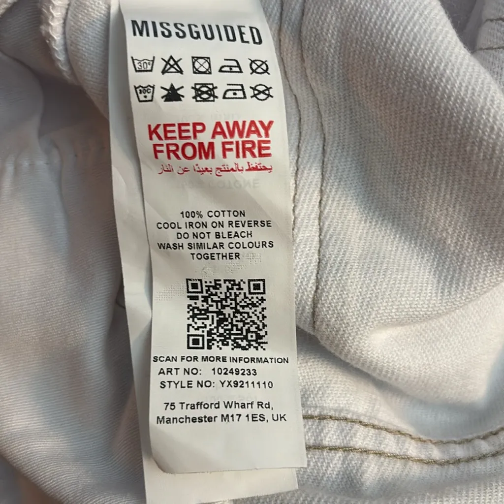 Missguided White Distressed Rip Straight Leg Jean TALL 6 NEW Classic Preppy - Image 10