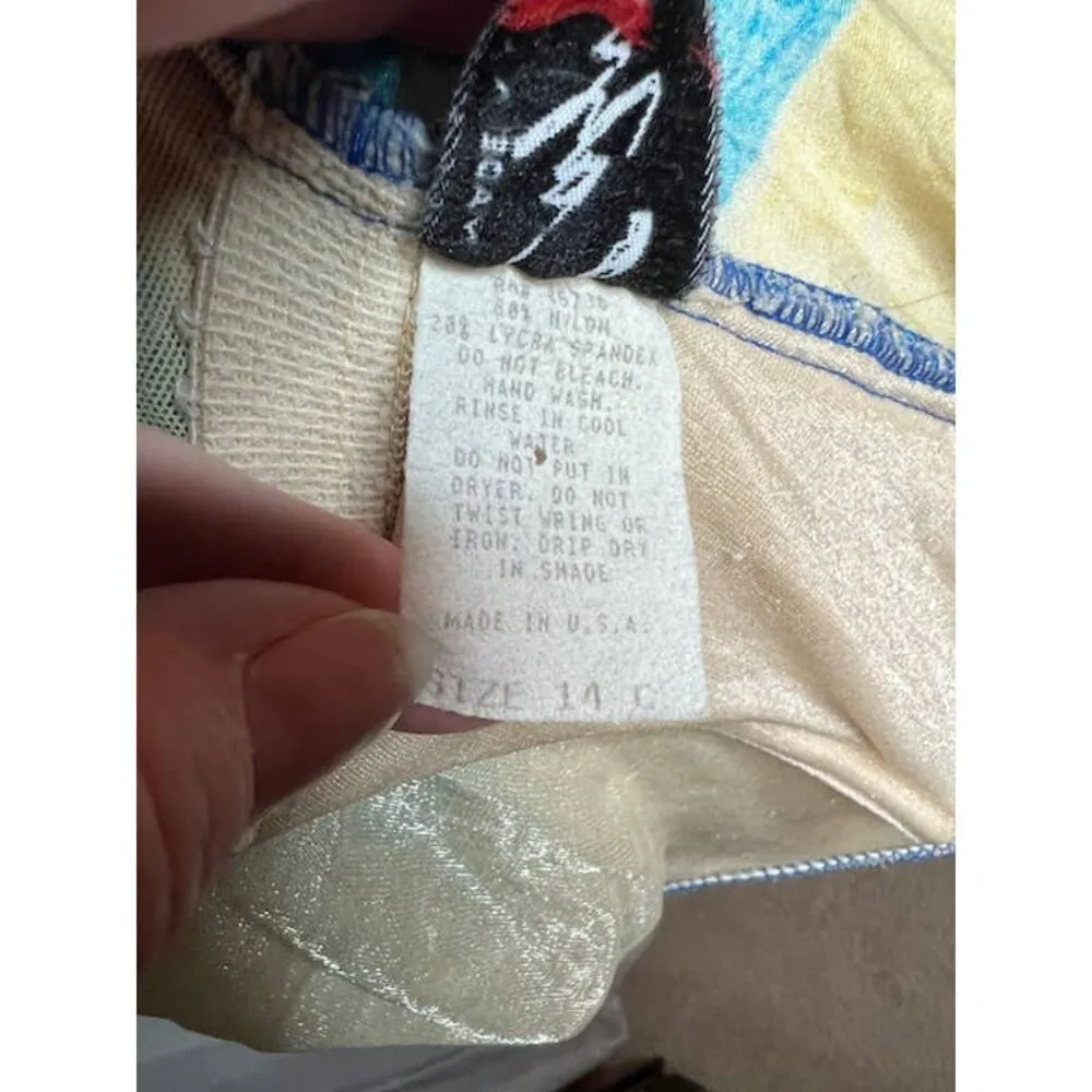 Cazimi one piece swimsuit pastel abstract print high cut - Image 11