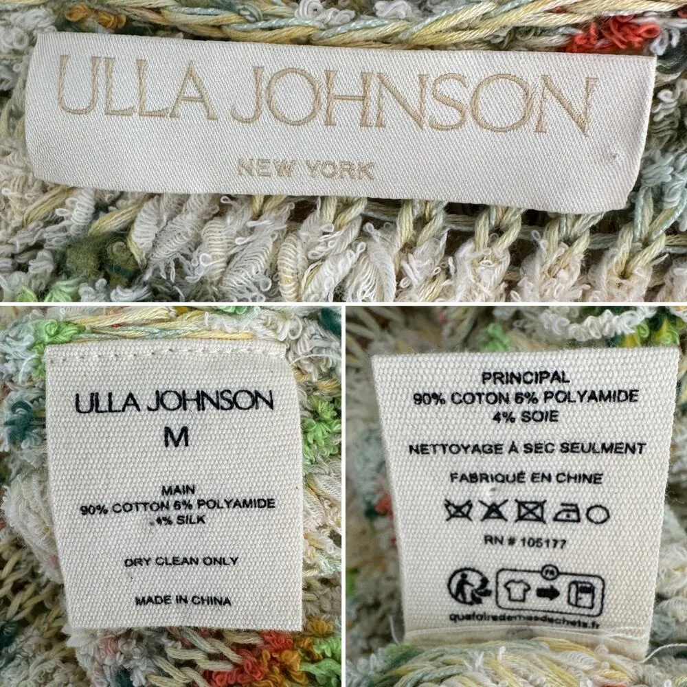 Ulla Johnson Dune Dress in Confetti open knit midi cream yellow size medium M - Image 12