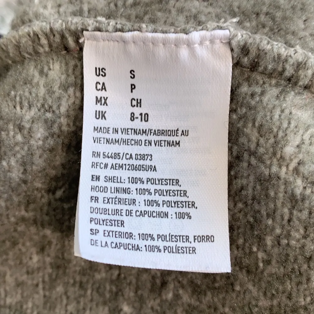 American Eagle Fleece Lined Full Zip Hoodie Small - Image 6