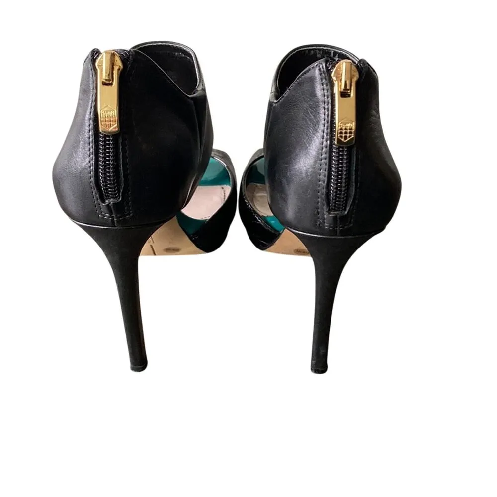 VINCE CAMUTO Leather Sandal Womens Sz 8.5 Black Platform Peep Toe - Image 4