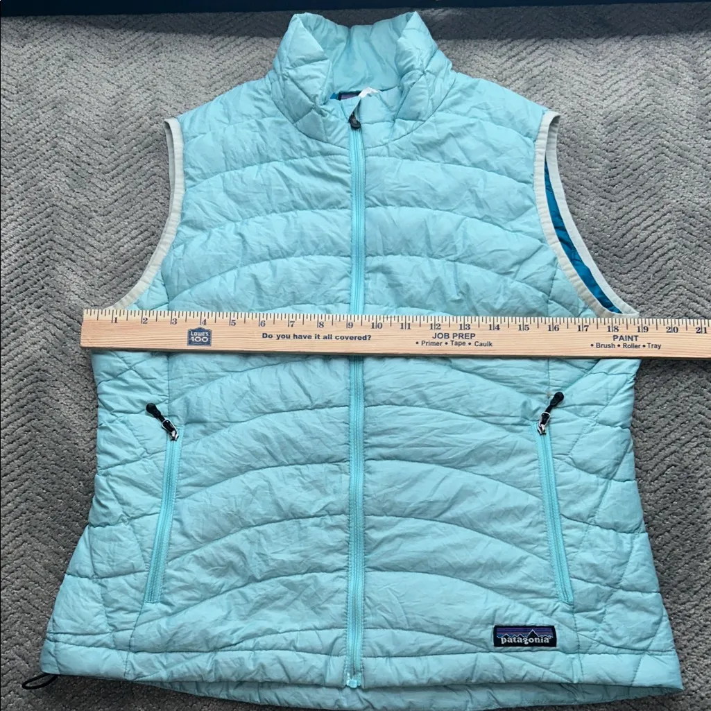 Patagonia Womens Down Sweater Vest Medium Light Blue Puffer - Image 11