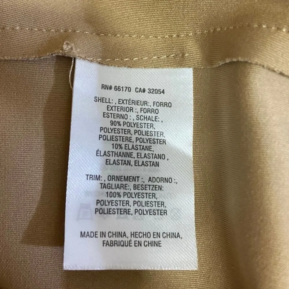 Anthropologie Beige Faux Suede Leather Open Front Zip Pockets Moto Jacket Sz S - Image 6