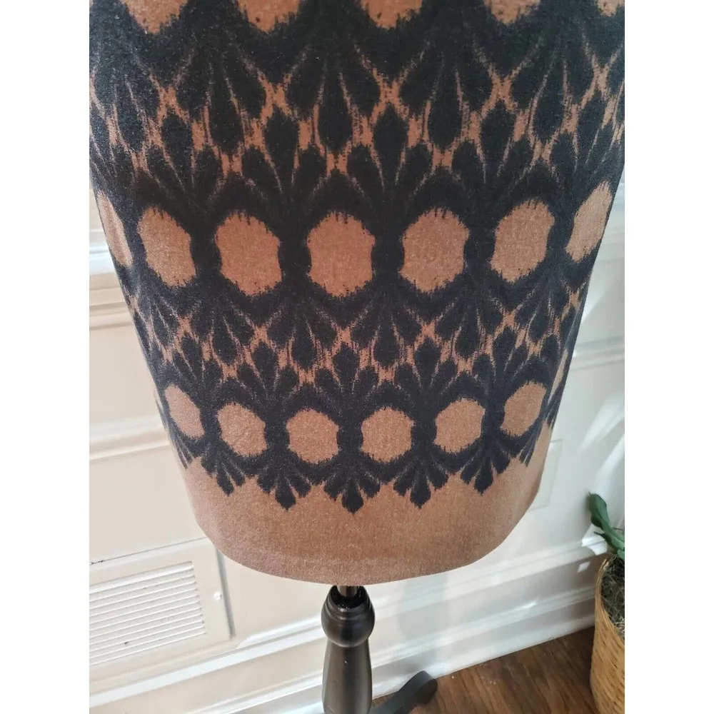 Taylor Women's Tan & Black Polyester Long Sleeve Round Neck Knee Length Dress 14 - Image 4