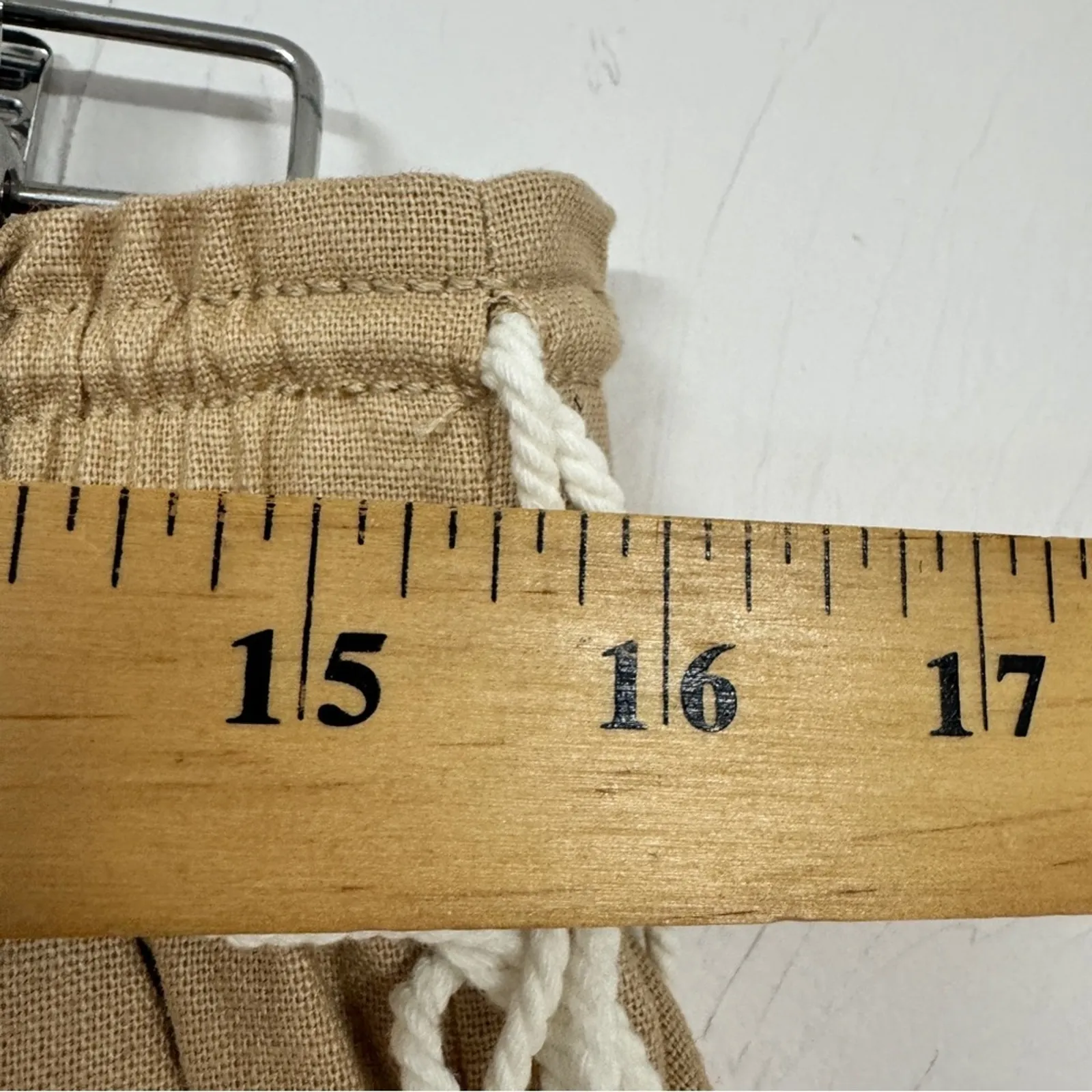 J Crew Tan Linen Shorts Womens M Beachy Casual Lagenlook Tie Waist NWT Basic - Image 7