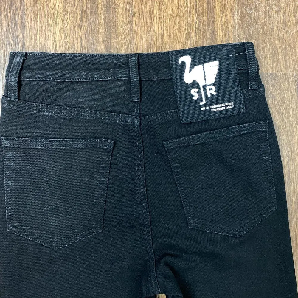 Free People X Sandrine Rose Black Slim Straight Jeans High Rise Size 27 - Image 7