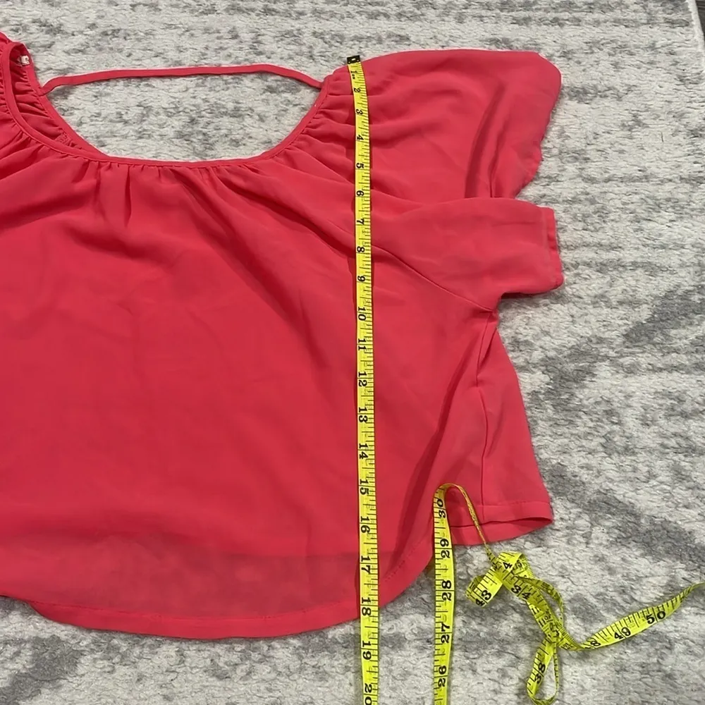 Forever 21 Pink Flowy Short Sleeve Top - Image 6