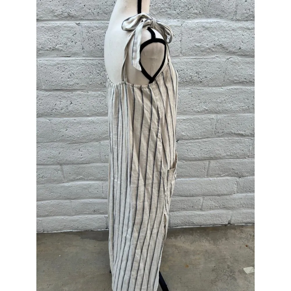 Reformation Elliott Lagenlook 100% linen striped summer dress size small - Image 3