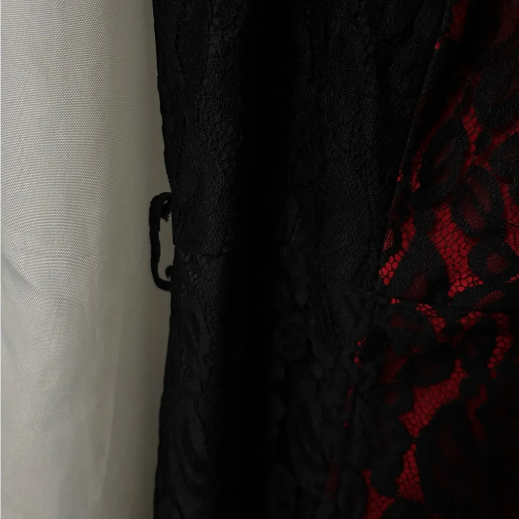 City Chic Strapless Black and Red Dress - Image 3