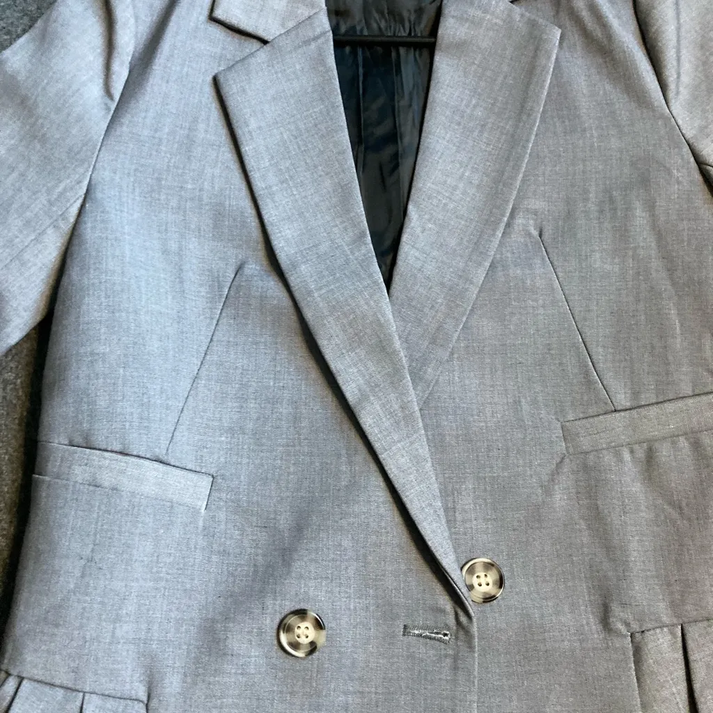 Women’s Grey Blazer Dress + Convertible Bag Excellent‎ – XS – Chic Office Outfit Gray - Image 3