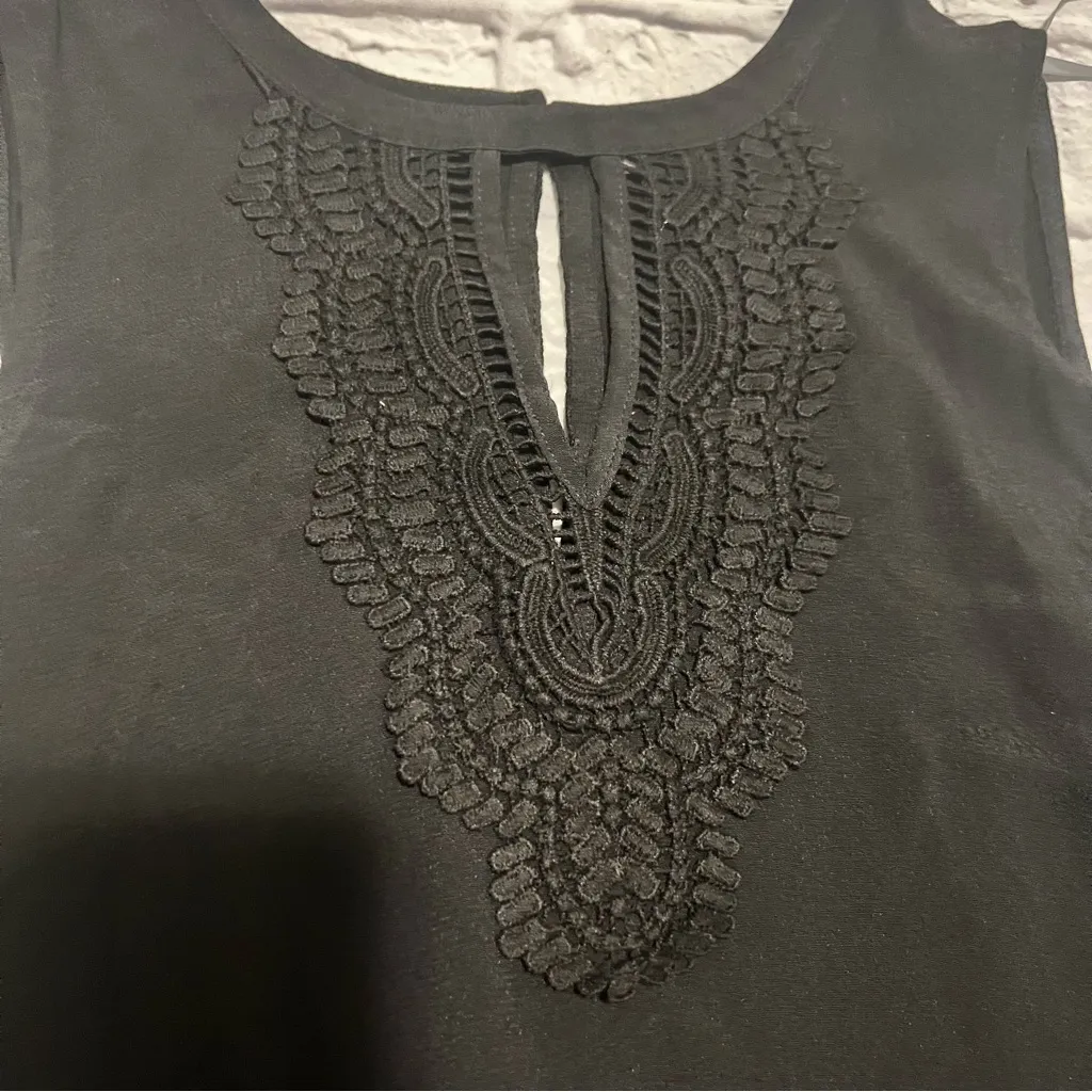 Daniel Rainn Tank Top Sleeveless Lace Trim Casual Blouse Black XS‎ - Image 3