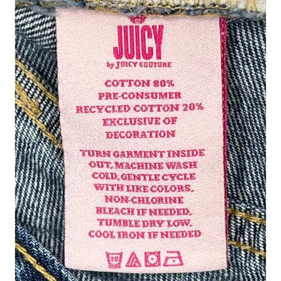 Juicy Couture‎ Anna Relaxed Jean Shorts Sz 33" Cutoffs Shorties Heart Patch NEW! - Image 12