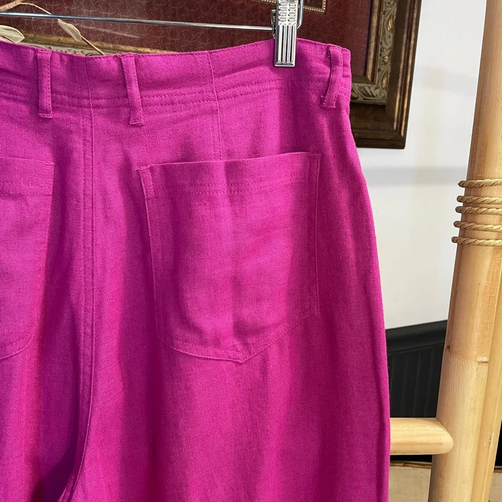 Vintage Sigrid Olsen Vibrant Pink Linen Blend Relaxed Pants - Sz 14 💚🎀 - Image 6