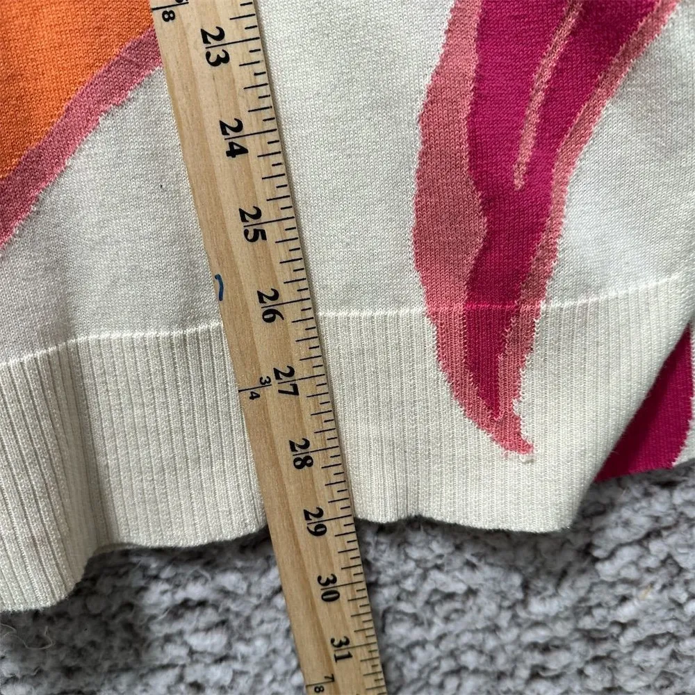 Chico's Women's Floral Tunic Sweater Size S Multicolor Retro Dopamine Maximalist - Image 6