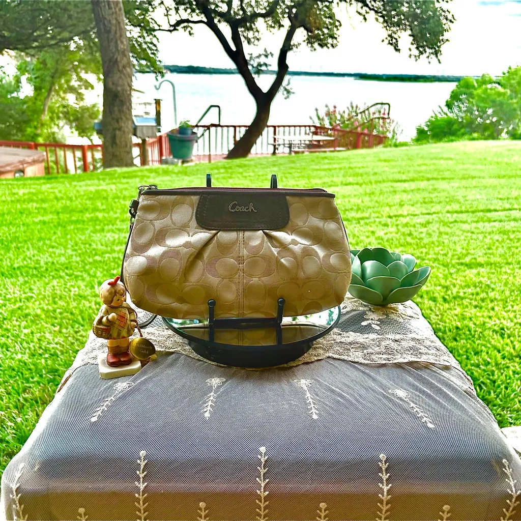 Coach Tan Signature Pleated Wristlet
FIRM ON PRICE - Image 5