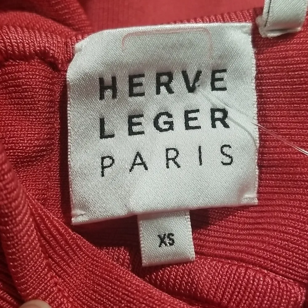 💕HERVE LEGER💕  Corset Seam Mini Bandage Dress ~ Burnt Rose XS Bodycon Cocktail - Image 12