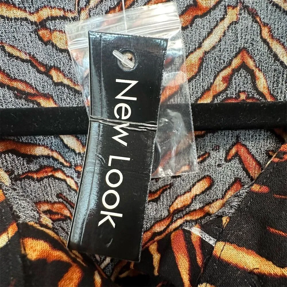 NWT New Look Women's 3X Brown Animal Print Button-Up Dress Y2K‎ Grunge Indie - Image 6