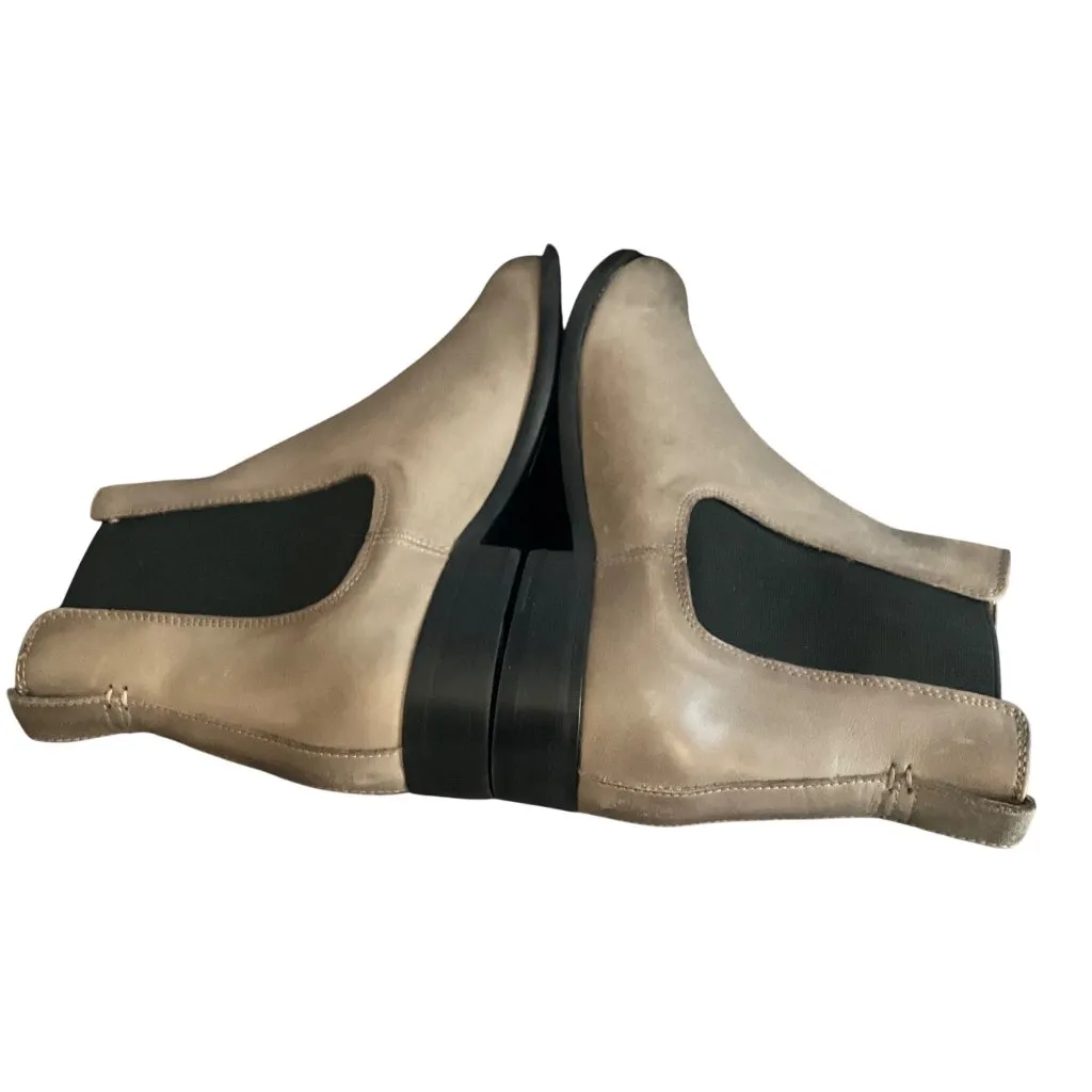 FRYE Chelsea Boots Grey taupe Leather Classic western country minimalist size 11 - Image 4