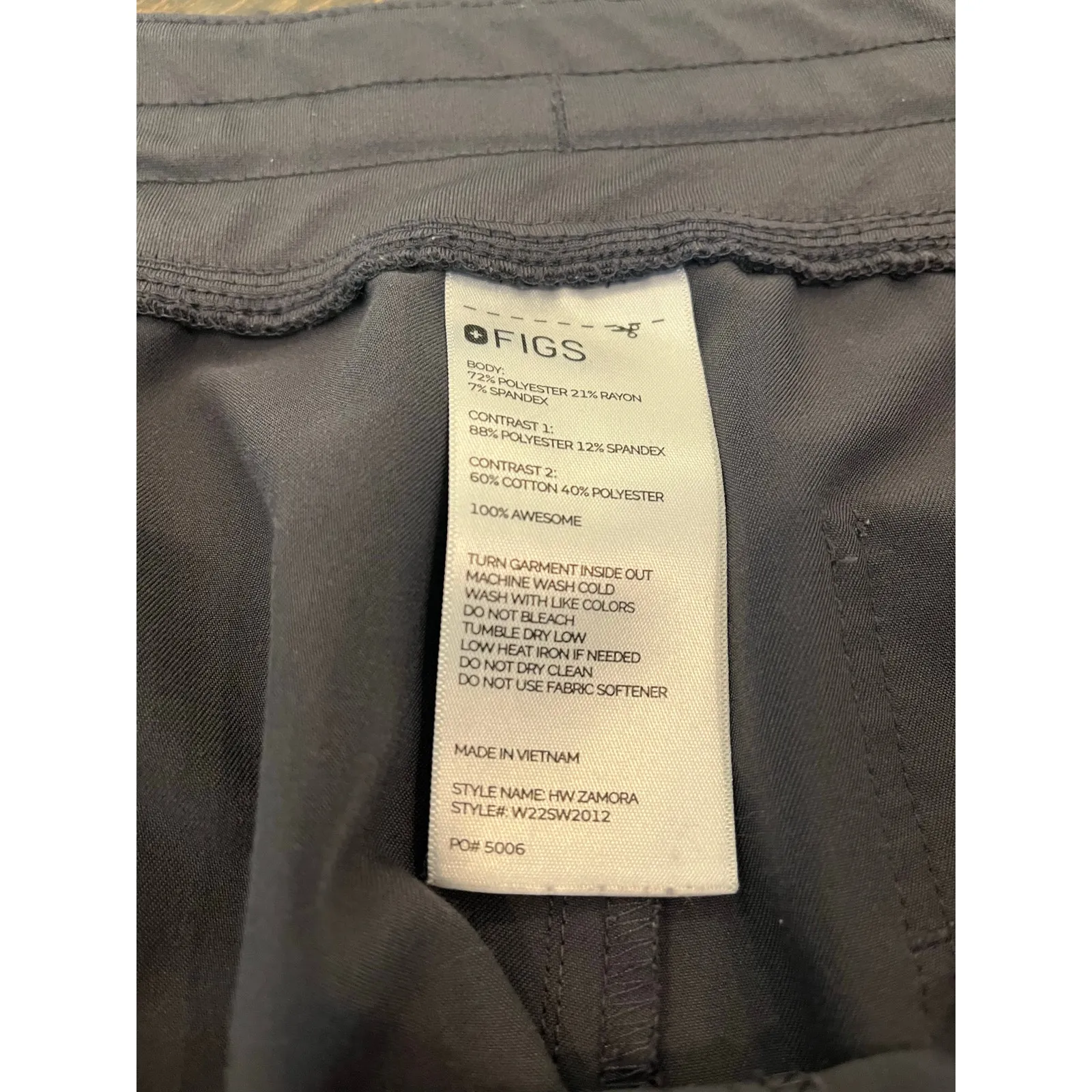 FIGS Technical Collection Size XXL High Waisted Zamora Jogger Scrub Pants Gray - Image 2