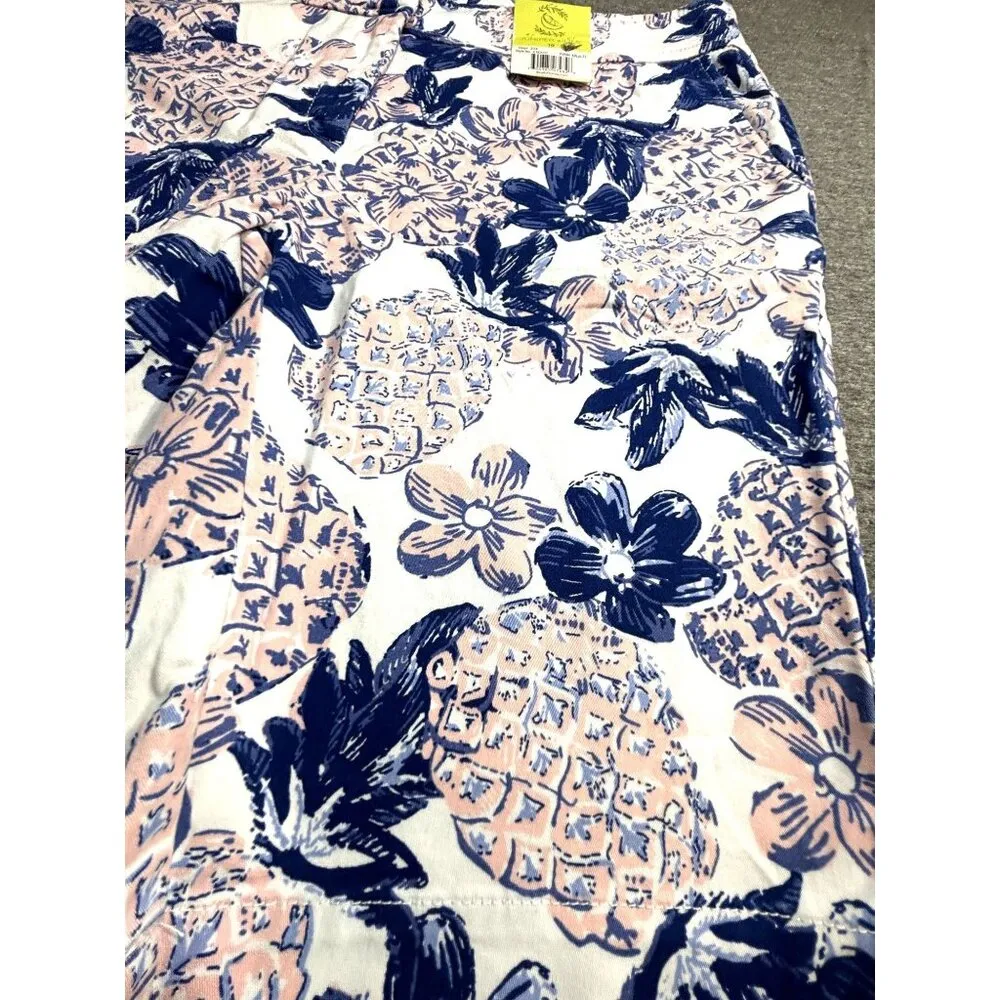 Juniper Lime Floral Pineapple Print Shorts Sz 10 Pink & Blue Golf Pickleball - Image 2