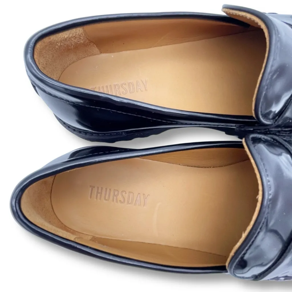 Thursday Boot Co The Penny Women’s Sz 10.5 Black Patent Leather Lug Sole Loafers - Image 11