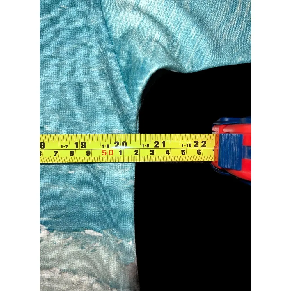 Women's Casual Beach Wave Surf Print Short Sleeve Shirt Size XL - Image 5