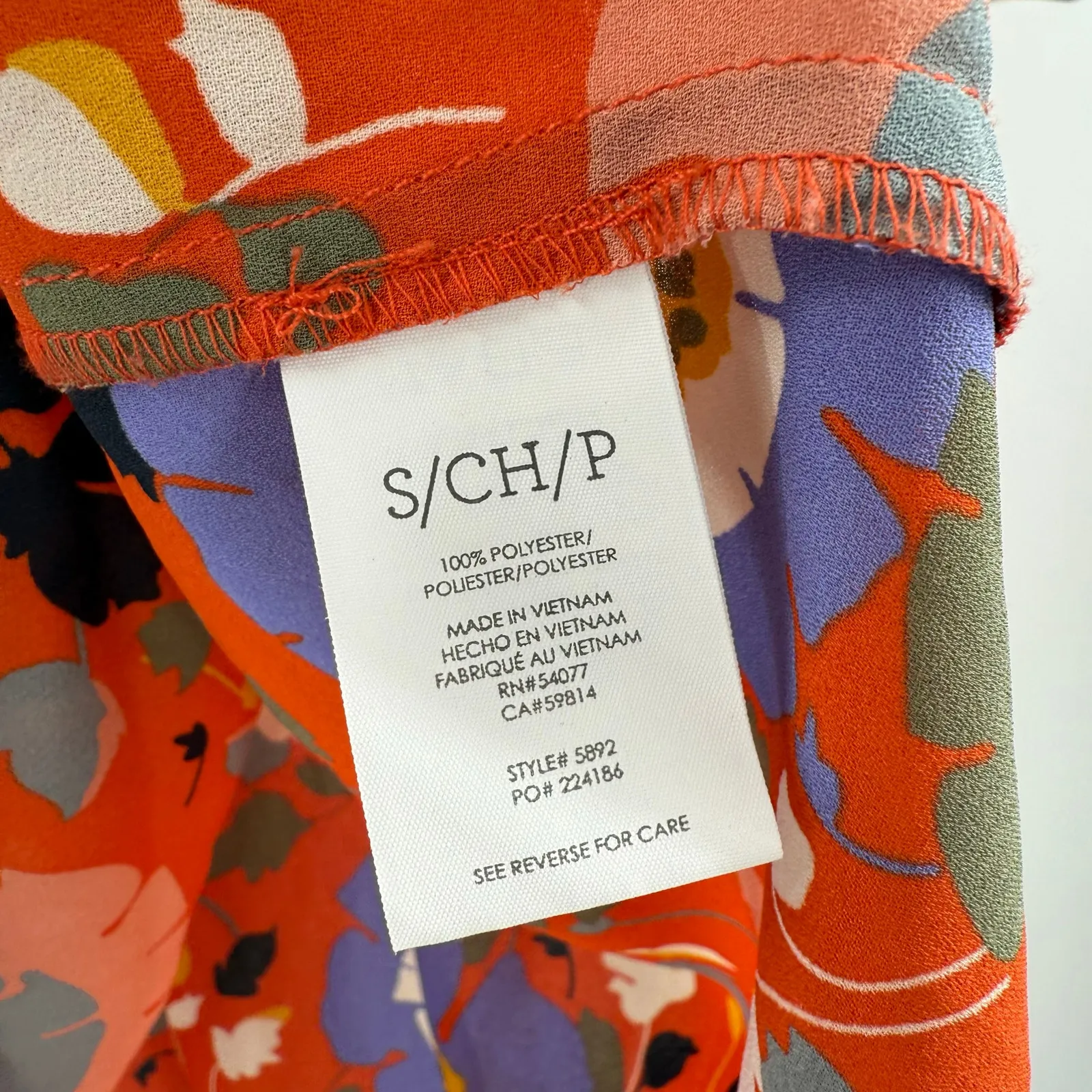 CABI Blouse Size Small 5892 Replay Floral Short Sleeve V-Neck Tunic Office Work - Image 14