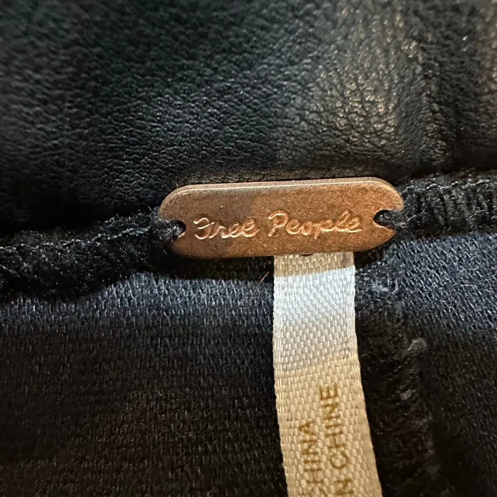 Free People Vegan Leather Pants sz 10 Black Leather Boot Cut Pants - Image 8