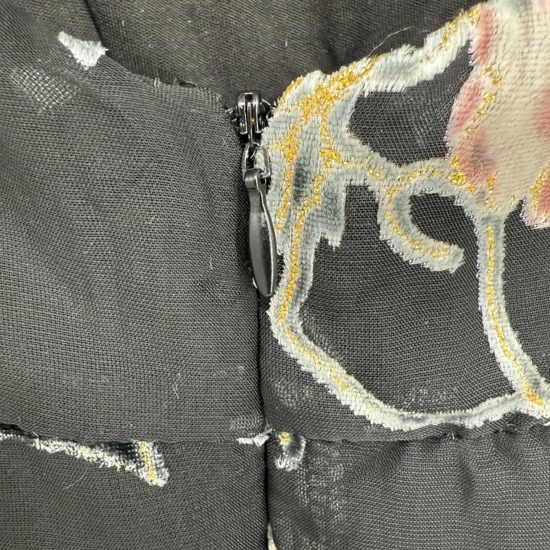 NWT Lulus Floral Velvet Burnout Maxi Dress‎ Black Tie Back V Neck Size XS Fairy - Image 9