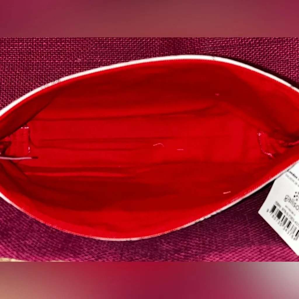 NWT Handmade Silkscreened London Pouch White - Image 5