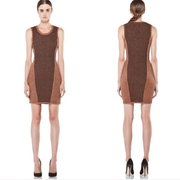 Rag & Bone- Amanda Knit Metallic Dress in Copper Medium - Image 2