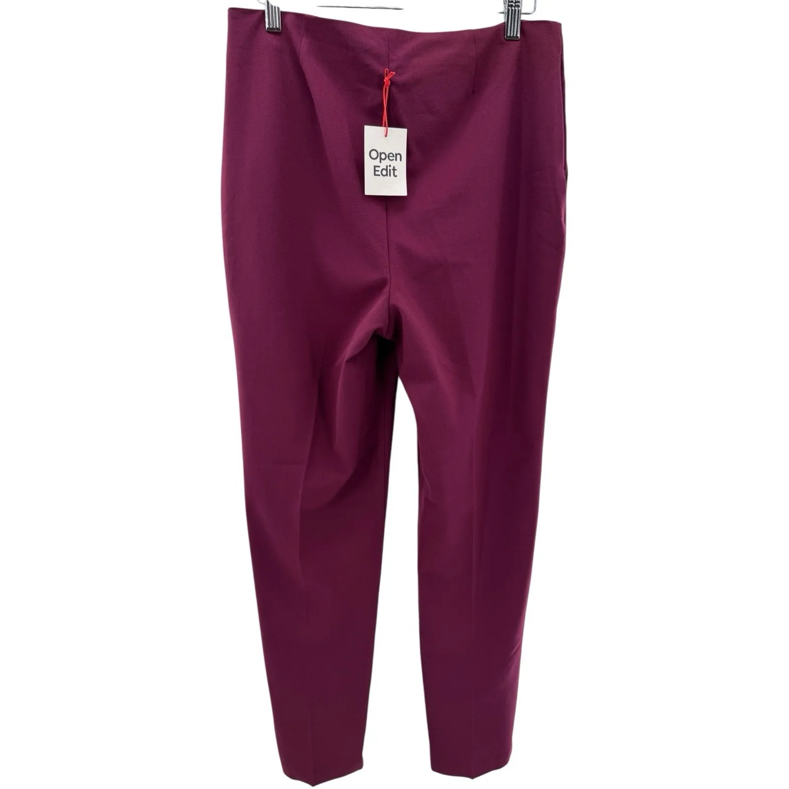 Open Edit Plum Purple Tapered‎ Pants Size M NWT Career Stretch Workwear Modern Size M - Image 3