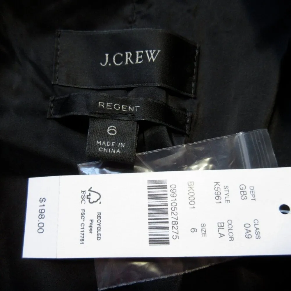 NWT J.Crew Regent Blazer in Black Four Season Stretch Single Button Jacket 6 - Image 2