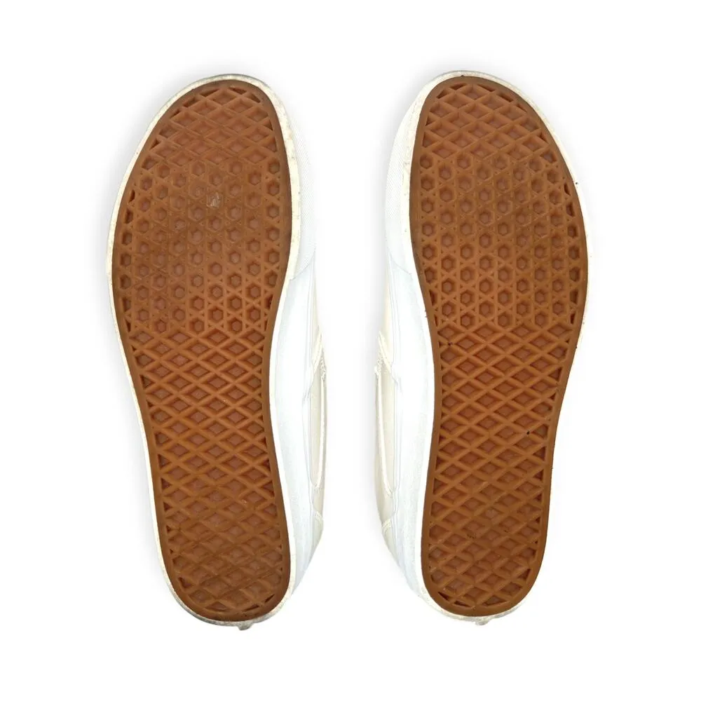 VANS | US Women Size 9 | Classic Asher White Canvas Slip-On Skate Shoes 721356 - Image 4