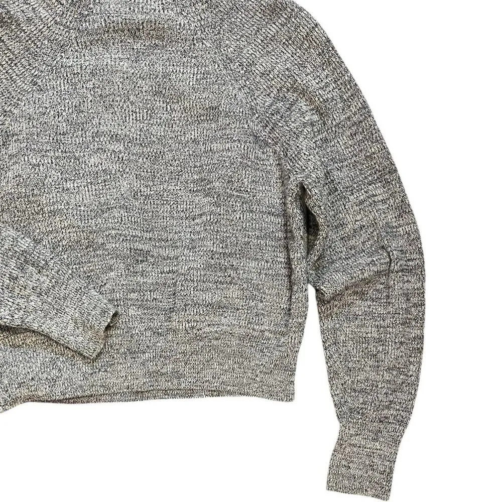 Free People Size L Large Knit Mock Neck Ribbed Baggy Oversized Sweater Crop - Image 2