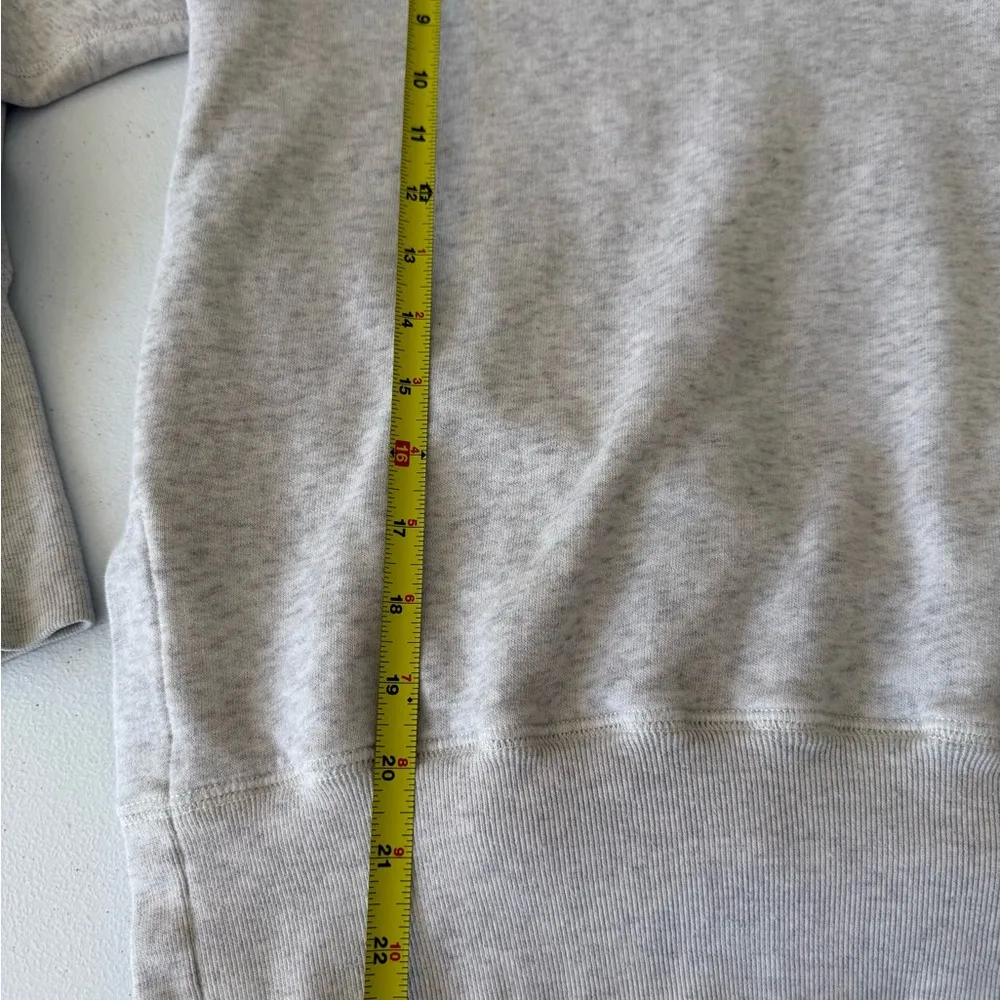 ABERCROMBIE & FITCH Split Hem Sz XXS Grey Long Sleeve Sweatshirt V-Neck Soft - Image 6