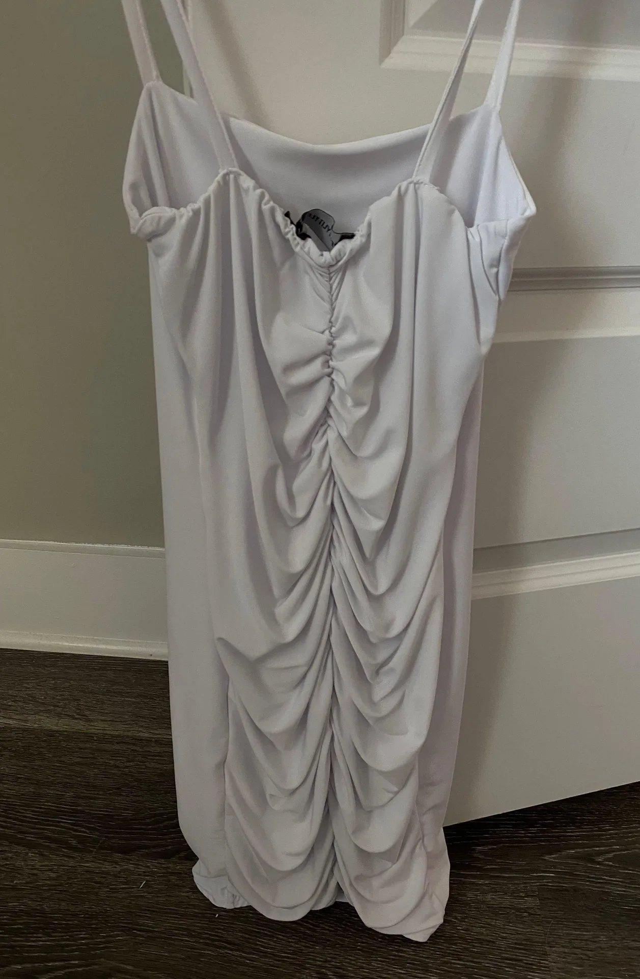 white back ruched mini dress  - Image 2