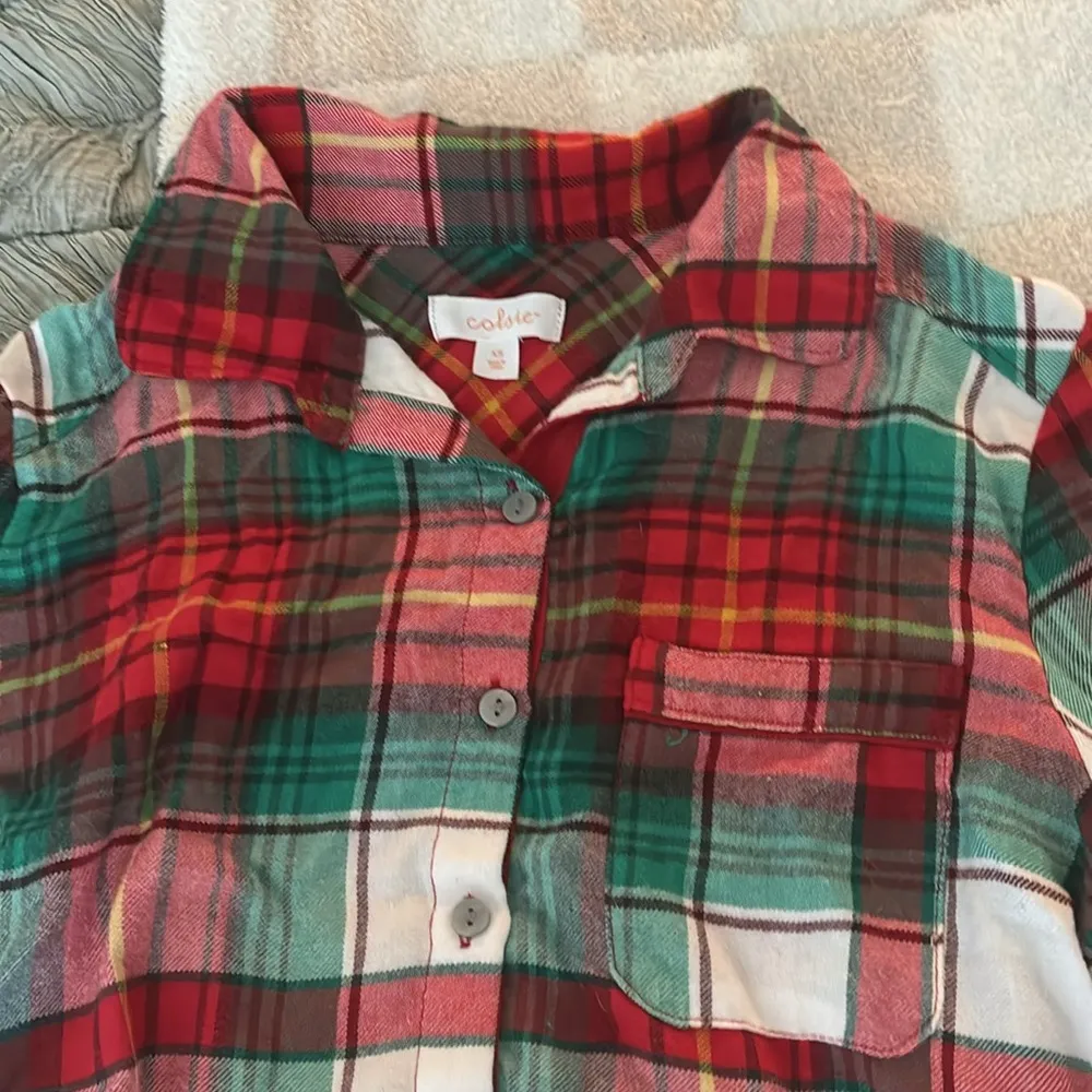 Red/Green/White Plaid PJ Set Red Size XS - Image 4