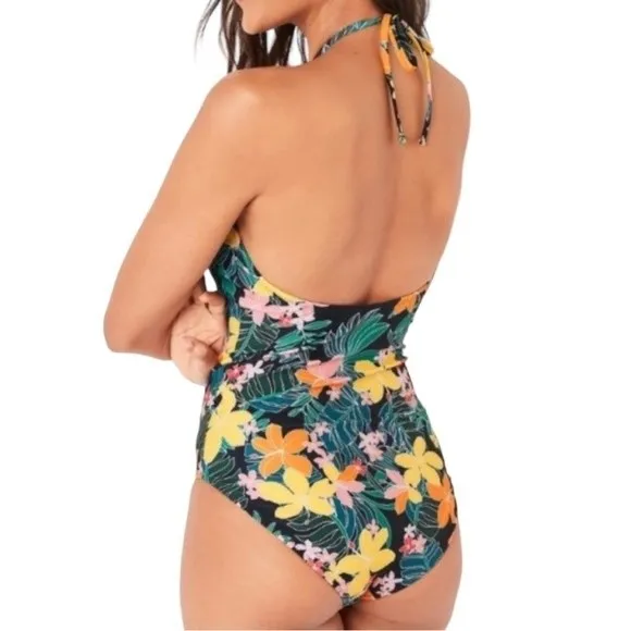 Old Navy Hibiscus Print Plus Size Halter Tie One Piece Swimsuit Plus Size 2X - Image 4