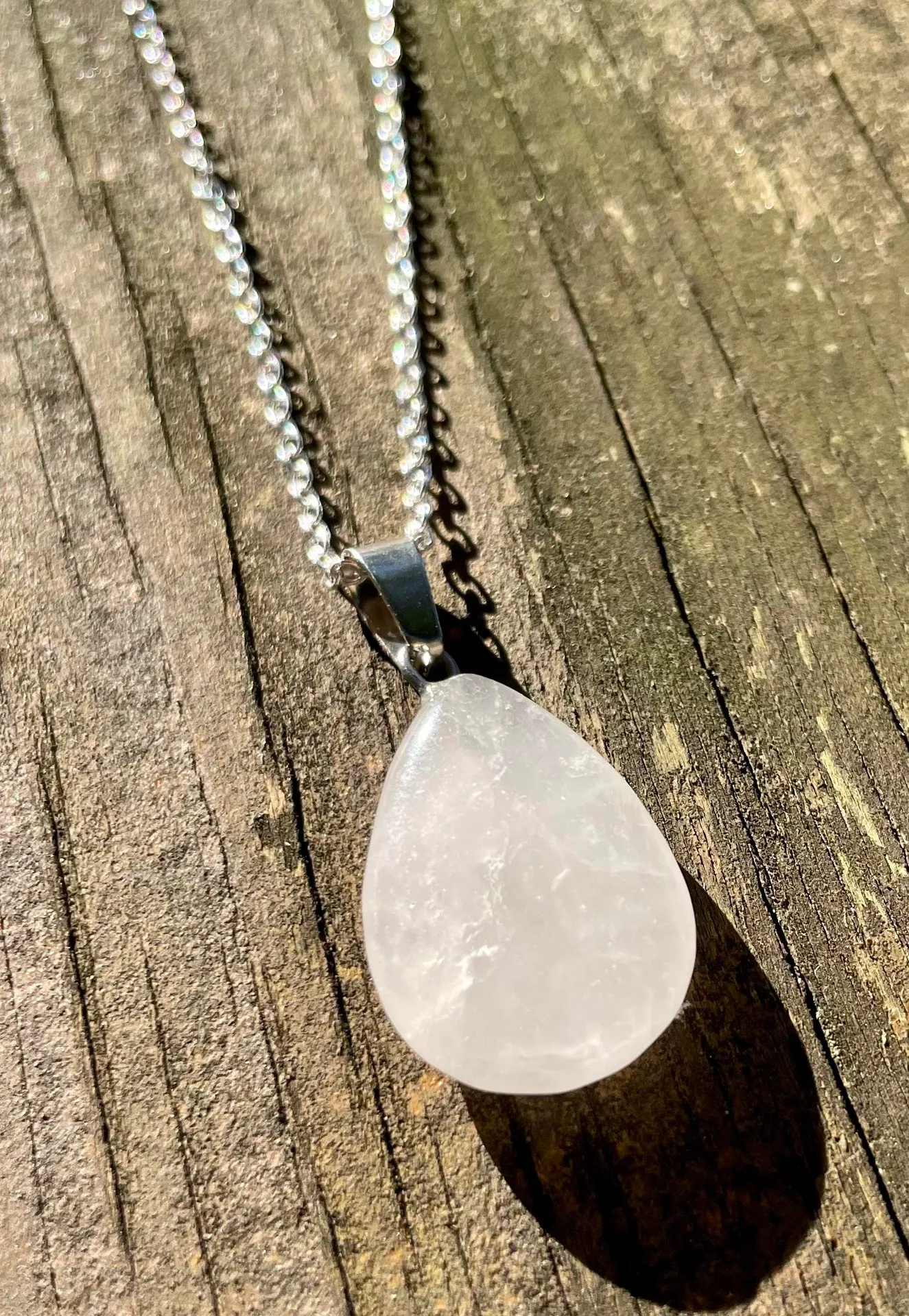 Boutique Clear Quartz Teardrop Necklace  - Image 3